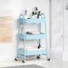 3-Tier Blue Steel Storage Trolley - Organize Your Space