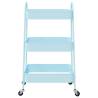 3-Tier Blue Steel Storage Trolley - Organize Your Space