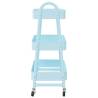 3-Tier Blue Steel Storage Trolley - Organize Your Space