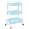 3-Tier Blue Steel Storage Trolley - Organize Your Space