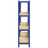 4-Layer Storage Shelves - Blue Steel & Engineered Wood (2 pcs)