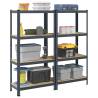  4-Layer Storage Shelves 2 pcs Anthracite Steel&Engineered Wood Colour anthracite Size 80 x 40 x 156 cm Quantity in Package 2 Amount 1 