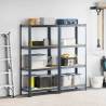 4-Layer Storage Shelves | 2 pcs Anthracite Steel & Wood