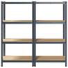 4-Layer Storage Shelves | 2 pcs Anthracite Steel & Wood