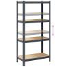 4-Layer Storage Shelves | 2 pcs Anthracite Steel & Wood