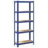 5-Layer Storage Shelf - Blue Steel & Engineered Wood