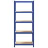 5-Layer Storage Shelf - Blue Steel & Engineered Wood