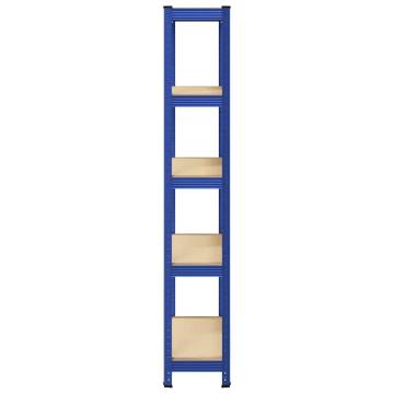 5-Layer Storage Shelf - Blue Steel & Engineered Wood