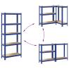 5-Layer Storage Shelf - Blue Steel & Engineered Wood