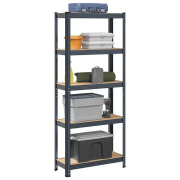 5-Layer Storage Shelf - Anthracite Steel & Wood | HiPoMarket