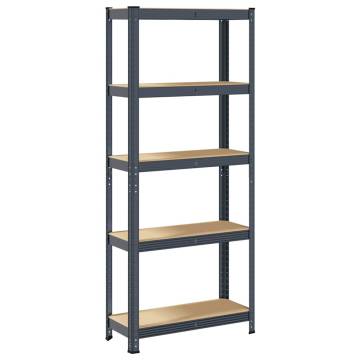 5-Layer Storage Shelf - Anthracite Steel & Wood | HiPoMarket