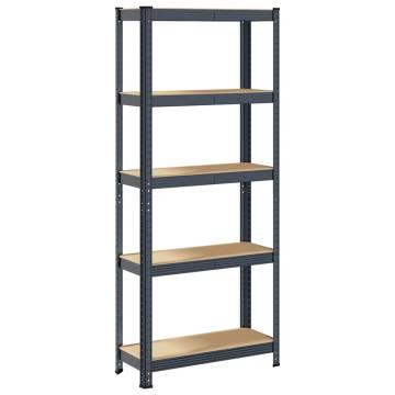 5-Layer Storage Shelf - Anthracite Steel & Wood | HiPoMarket