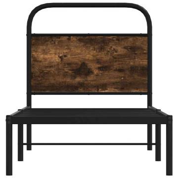 Elegant Smoked Oak Bed Frame 75x190 cm Small Single