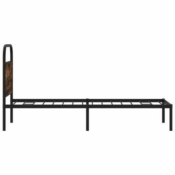 Elegant Smoked Oak Bed Frame 75x190 cm Small Single