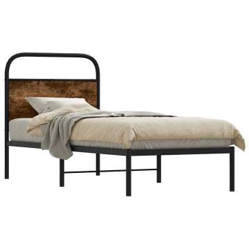 Robust Bed Frame 80x200 cm in Smoked Oak - Hipo Market