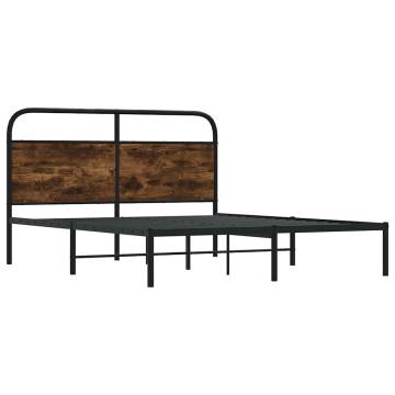 Bed Frame Without Mattress 140x190 cm in Smoked Oak - Hipo Market