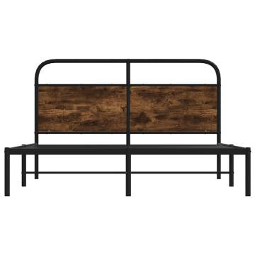 Bed Frame Without Mattress 140x190 cm in Smoked Oak - Hipo Market