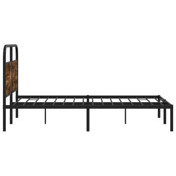 Bed Frame Without Mattress 140x190 cm in Smoked Oak - Hipo Market