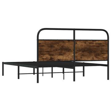 Bed Frame Without Mattress 140x190 cm in Smoked Oak - Hipo Market