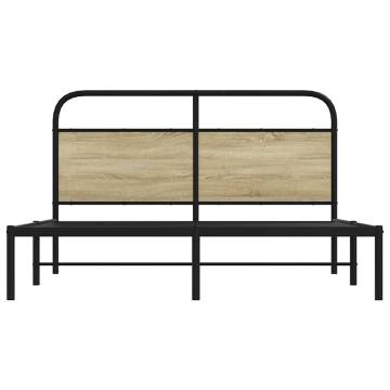 Elegant 160x200 cm Bed Frame in Sonoma Oak - HipoMarket