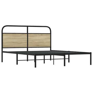 Elegant 160x200 cm Bed Frame in Sonoma Oak - HipoMarket