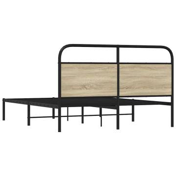 Elegant 160x200 cm Bed Frame in Sonoma Oak - HipoMarket