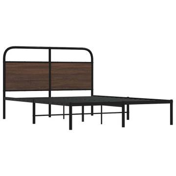 Brown Oak Bed Frame 140x190 cm - Stylish & Durable