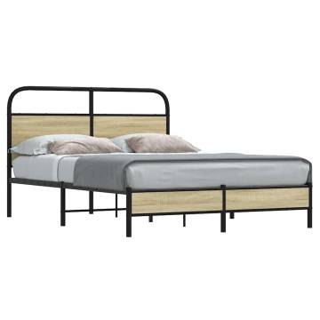 Sonoma Oak Bed Frame 120x200 cm - Elegant Design Without Mattress