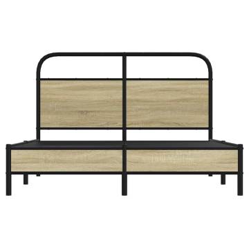 Sonoma Oak Bed Frame 120x200 cm - Elegant Design Without Mattress