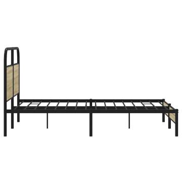 Sonoma Oak Bed Frame 120x200 cm - Elegant Design Without Mattress