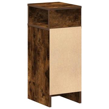 Stylish Bedside Cabinet with Drawer in Smoked Oak - 25x31x66 cm