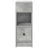 Stylish Bedside Cabinet with Drawer - Concrete Grey