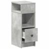 Stylish Bedside Cabinet with Drawer - Concrete Grey