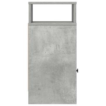 Stylish Bedside Cabinet with Drawer - Concrete Grey