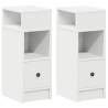 Stylish White Bedside Cabinets - 2 pcs with Drawer