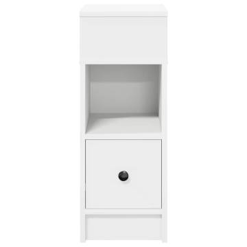 Stylish White Bedside Cabinets - 2 pcs with Drawer