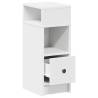 Stylish White Bedside Cabinets - 2 pcs with Drawer