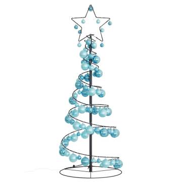 Christmas Tree Light Cone with 80 LEDs & Baubles - 120 cm