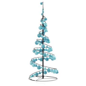 Christmas Tree Light Cone with 80 LEDs & Baubles - 120 cm