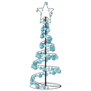 Christmas Tree Light Cone with 80 LEDs & Baubles - 120 cm