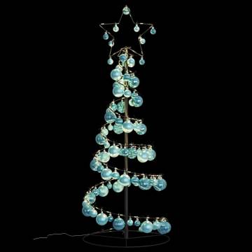 Christmas Tree Light Cone with 80 LEDs & Baubles - 120 cm