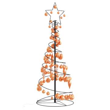 Christmas Tree Light Cone with Baubles - 80 LEDs Warm White