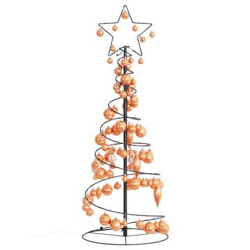 Christmas Tree Light Cone with Baubles - 80 LEDs Warm White