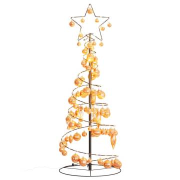 Christmas Tree Light Cone with Baubles - 80 LEDs Warm White