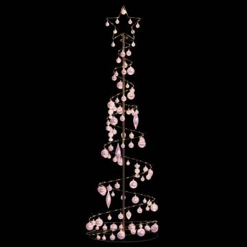 Christmas Tree Light Cone with Baubles - 180 cm, 120 LEDs