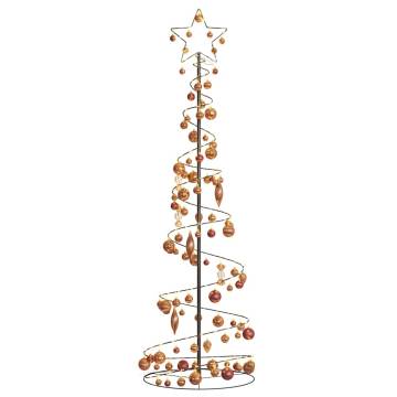 Christmas Tree Light Cone with Baubles 120 LEDs - 180 cm