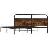 Metal Bed Frame without Mattress - Smoked Oak Super King 180x200cm