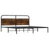 Elegant Metal Bed Frame in Smoked Oak - 193x203 cm