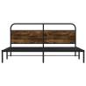 Elegant Metal Bed Frame in Smoked Oak - 193x203 cm