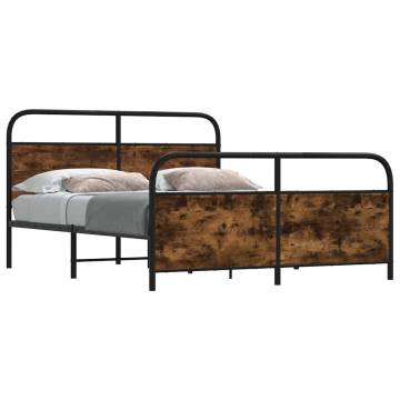 Metal Bed Frame Smoked Oak 180x200 cm Super King | HipoMarket